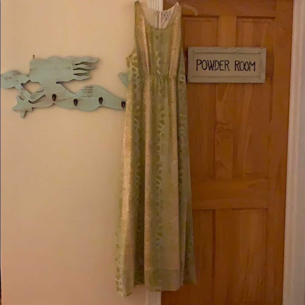 Yellow snake print maxi dress